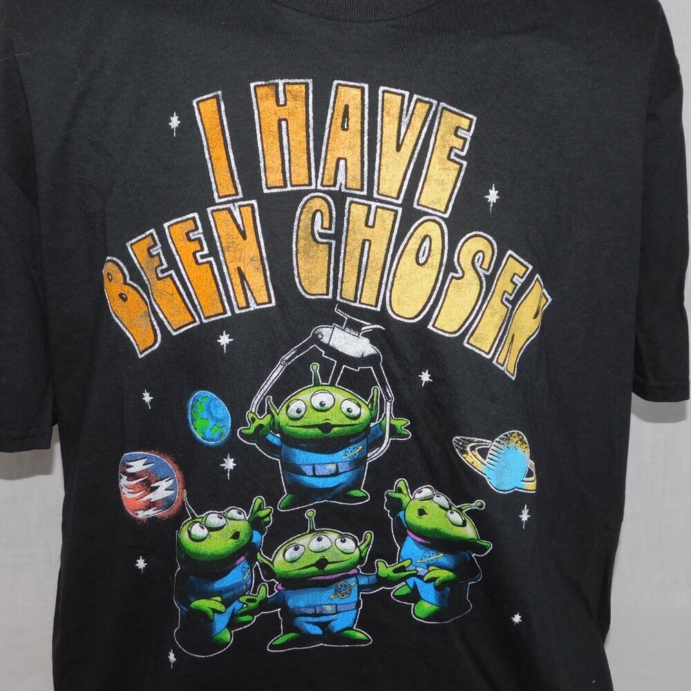 Disney Toy Story 3 eyed Aliens I HAVE BEEN CHOSEN Mens 2XL Black Graphic Shirt - Picture 2 of 5